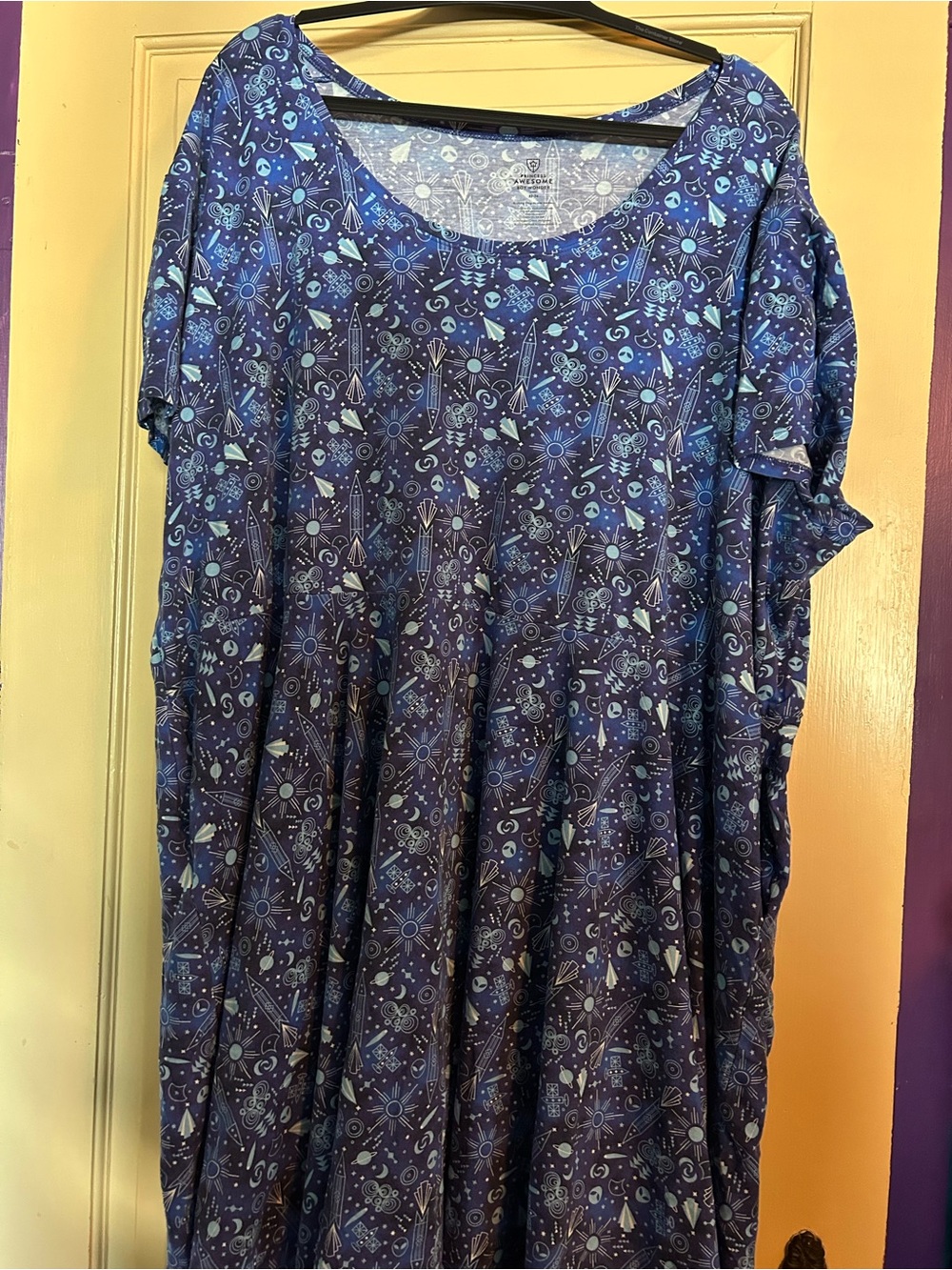 Princess Awesome space themed super twirler dress with pockets